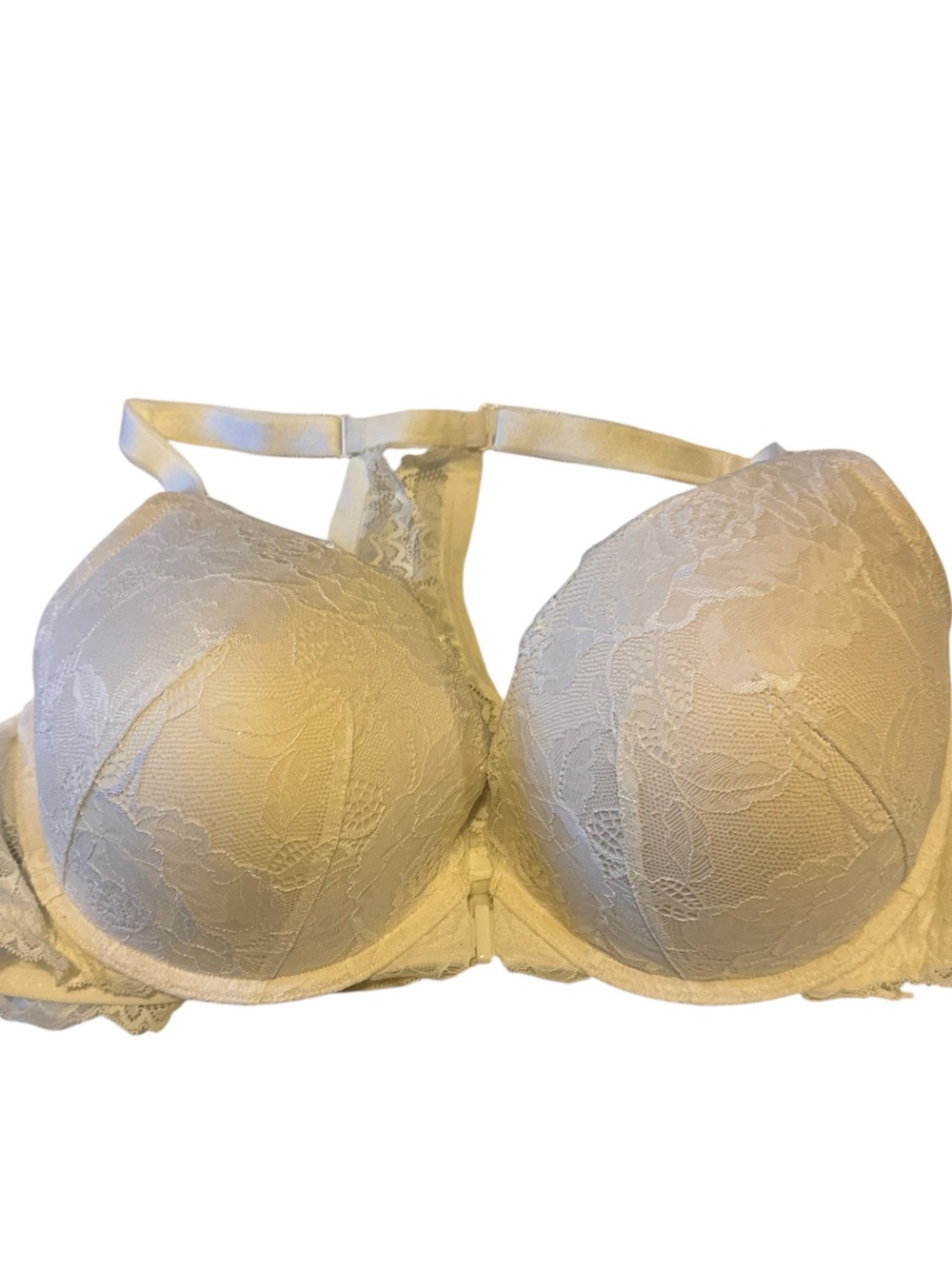 Torrid Cream white Lace Push-Up Bra with lacy Racerback Detail 40DDD like new